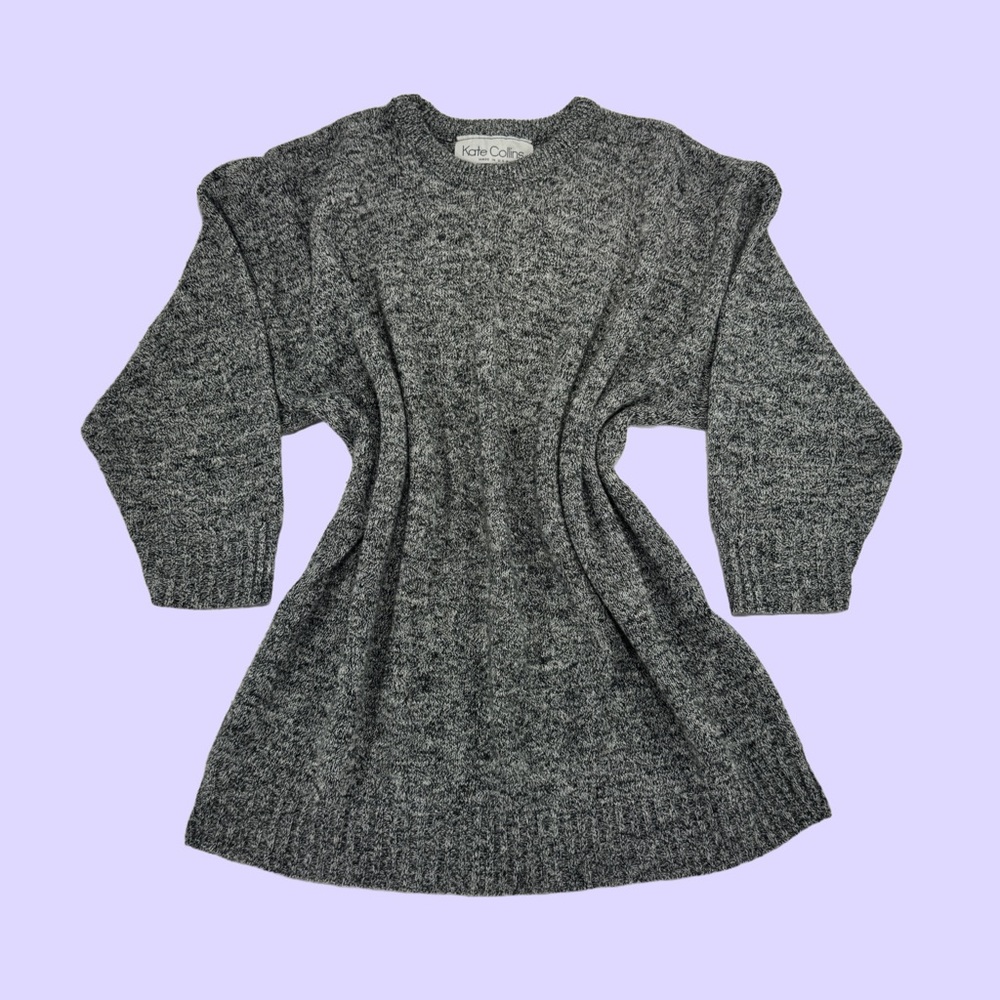 Gray Knit Cardigan Sweater